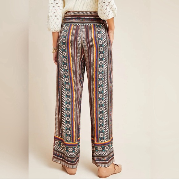 NEW FARM Rio for Anthropologie Satin Wide-Leg Pants Size Small - Picture 3 of 10